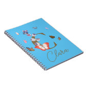 モノグラムエレガントバタフライカラフルフローラ ノートブック (右側)