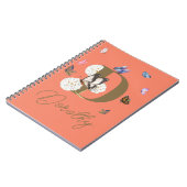 モノグラムエレガントバタフライカラフルフローラ ノートブック (左側)