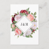 モノグラムエレガントバラの結婚詳細QRコード エンクロージャーカード (裏面)