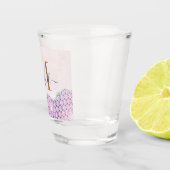 モノグラムエレガントバラピンクグリッター ショットグラス (右)