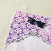 モノグラムエレガントバラピンクグリッター ビーチタオル (インサイチュ)