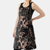 モノグラムエレガントバラ金ゴールドブラックマーブル エプロン (インサイチュ)