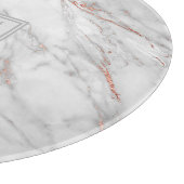 モノグラムエレガントバラ金ゴールド銅白大理石 カッティングボード (角)