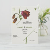 モノグラムエレガントパパイヤホイップ開花チューリップ結婚ズ 招待状 (スタンド正面)