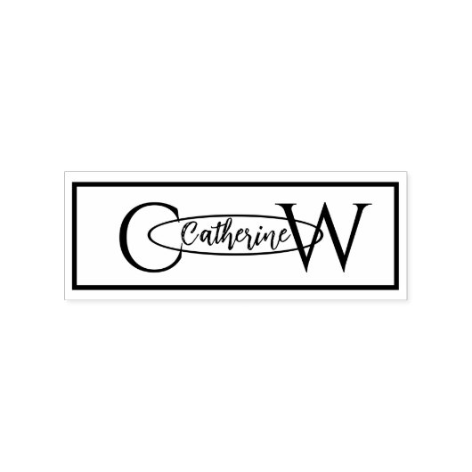 モノグラムエレガントパーソナライズされたゴムスタンプ ラバースタンプ (インプリント)