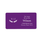 モノグラムエレガントパープルジュエルトーン差出人住所 ラベル (正面)