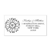 モノグラムエレガントヒマワリ結婚ーズ セルフインキングスタンプ (デザイン)