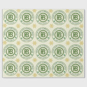 モノグラムエレガントビジネスロゴクリスマスホリデー ラッピングペーパー (フラット)