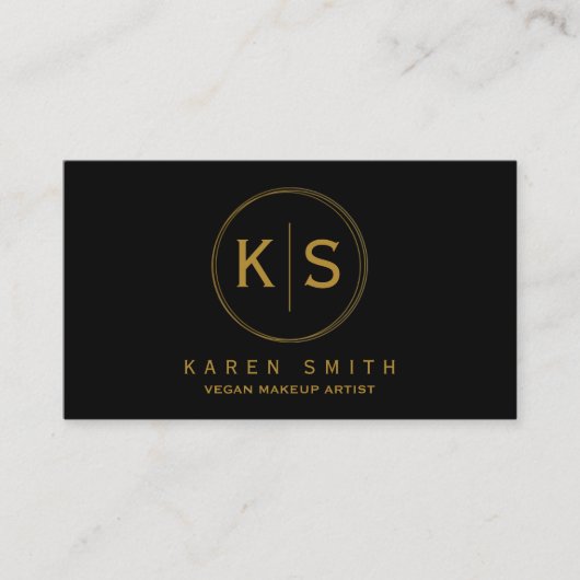 モノグラムエレガントビーガンメイクアップアーティスト 名刺 (正面)