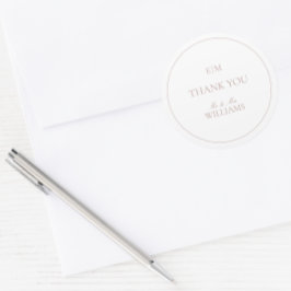 モノグラムエレガントピンクありがとうありがとうスクリプ結婚ト ラウンドシール