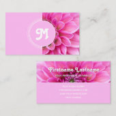 モノグラムエレガントピンクダリアフローリング2トーン 名刺 (正面/裏面)