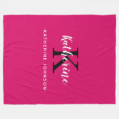 モノグラムエレガントピンクフリースブランケット フリースブランケット (正面(横))