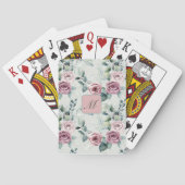 モノグラムエレガントピンクローズヴィンテージフローラ トランプ (裏面)