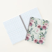 モノグラムエレガントピンクローズヴィンテージフローラ ノートブック (内部)