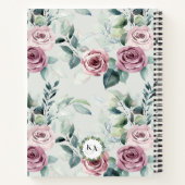 モノグラムエレガントピンクローズヴィンテージフローラ ノートブック (裏面)