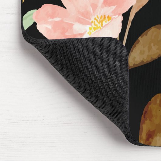 モノグラムエレガントピンク水色 マウスパッド (コーナー)