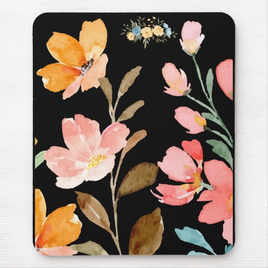 モノグラムエレガントピンク水色 マウスパッド (正面)