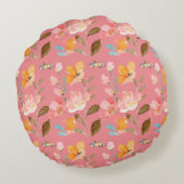 モノグラムエレガントピンク水色 ラウンドクッション (裏面)