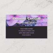 モノグラムエレガントピンク花花花屋ダークグレー 名刺 (裏面)