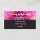 モノグラムエレガントピンク花花花屋ダークグレー 名刺 (裏面)