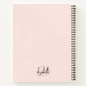 モノグラムエレガントピンク金ゴールドスクリプトビジネススクール ノートブック (裏面)