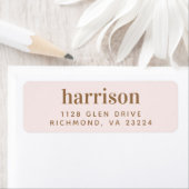 モノグラムエレガントピンク金ゴールド差出人住所 ラベル (インサイチュ)