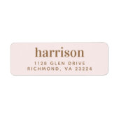 モノグラムエレガントピンク金ゴールド差出人住所 ラベル (正面)