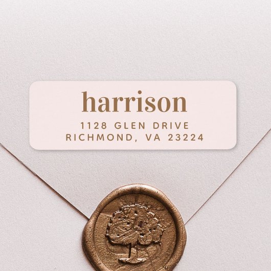 モノグラムエレガントピンク金ゴールド差出人住所 ラベル