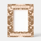 モノグラムエレガントファミリー名クリスマスホリデー レーザー彫刻フレーム (正面)