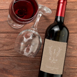 モノグラムエレガントファミリー名テンプレート ワインラベル