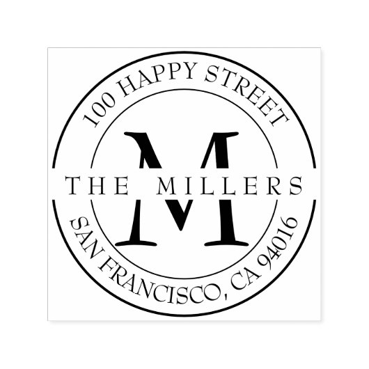 モノグラムエレガントファミリー差出人住所 セルフインキングスタンプ (デザイン)