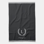 モノグラムエレガントファームハウスモダンミニマリスト キッチンタオル (縦)