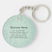 モノグラムエレガントフェイク金ゴールドターコイズダマスクフローラ キーホルダー (裏面)