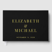 モノグラムエレガントフォトブラック結婚ズ ゲストブック (正面)