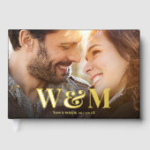 モノグラムエレガントフォトブラック結婚ズ ゲストブック (正面)