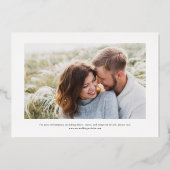 モノグラムエレガントフォト結婚のバラ金ゴールド 箔招待状 (裏面)