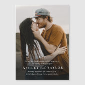 モノグラムエレガントフォト結婚の種類 マグネット招待状 (正面)