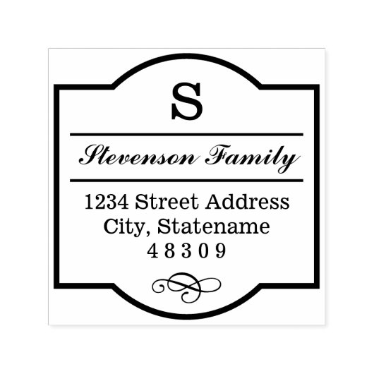 モノグラムエレガントフレーム差出人住所 セルフインキングスタンプ (デザイン)