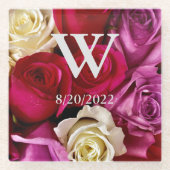 モノグラムエレガントフローラガラスコースター ガラスコースター (正面)