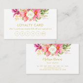モノグラムエレガントフローラピンクパステル ロイヤリティカード (正面/裏面)