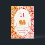 モノグラムエレガントフローラピンク誕生日 サンキューカード<br><div class="desc">モノグラムと名前モダンスタイリッシュは、ピンクからマサライエローに色を変えるアジサイのフローラ背景と文字を持つヴィンテージフレームでエレガント、ロマンチックなヴィンテージスタイルを呼び起こし、カスタマイズ可能なユーズメッセージ、年齢、モノグラムと名前。</div>