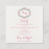 モノグラムエレガントフローラフレ結婚ームの詳細 エンクロージャーカード (正面)