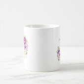 モノグラムエレガントフローラヴィンテージパープルパンジー コーヒーマグカップ (中央)