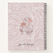モノグラムエレガントフローラ背景色 ノートブック (裏面)
