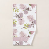 モノグラムエレガントブフェミニンラピンク模様 バスタオルセット (ハンドタオル)