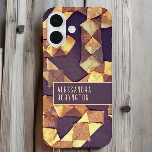 モノグラムエレガントブラウン金ゴールドレトロヴィンテージパターン Case-Mate iPhoneケース