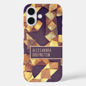 モノグラムエレガントブラウン金ゴールドレトロヴィンテージパターン Case-Mate iPhoneケース (裏面)