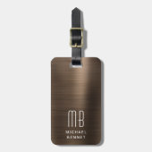 モノグラムエレガントブラウン ラゲッジタグ (正面縦)