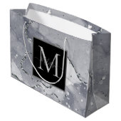 モノグラムエレガントブラックとシルバー抱き枕 ラージペーパーバッグ (裏面アングル)