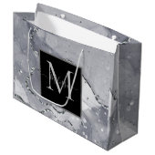 モノグラムエレガントブラックとシルバー抱き枕 ラージペーパーバッグ (正面アングル)